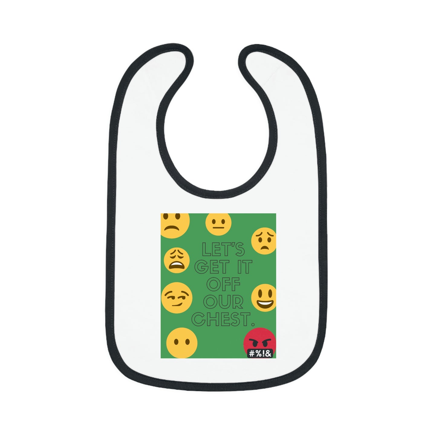 Emoji-tional Baby Contrast Trim Jersey Bib