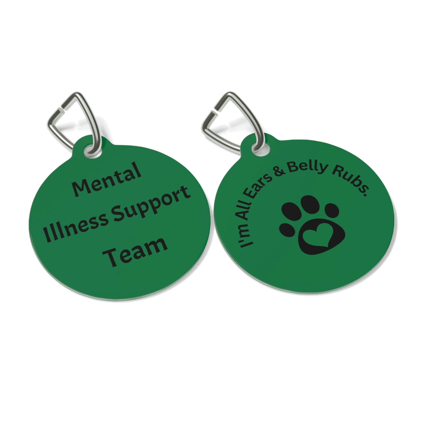 Mental Health Support Green Pet Tag
