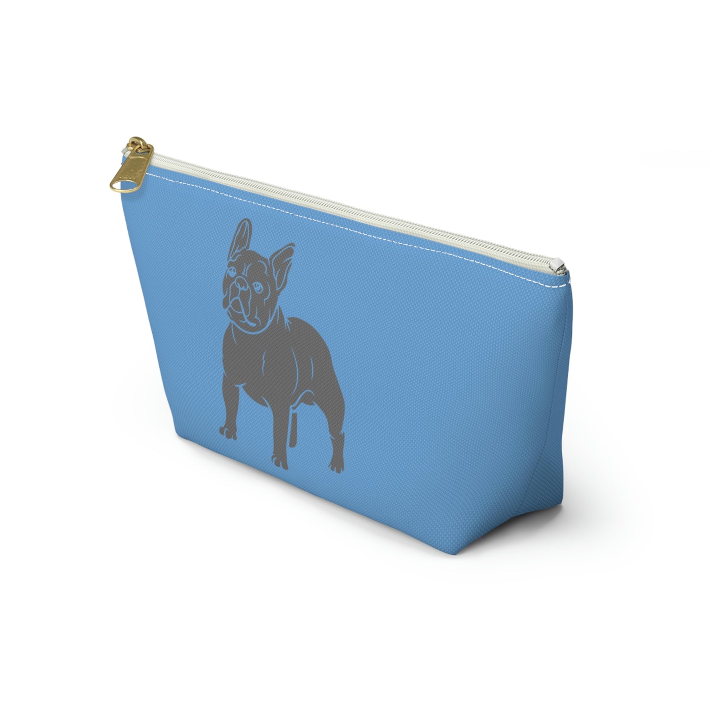 Frenchie Blue Black Accessory Pouch With T-bottom | BKLA | shoes & accessories | backpack, hat, phone cover, tote bags, clutch bags