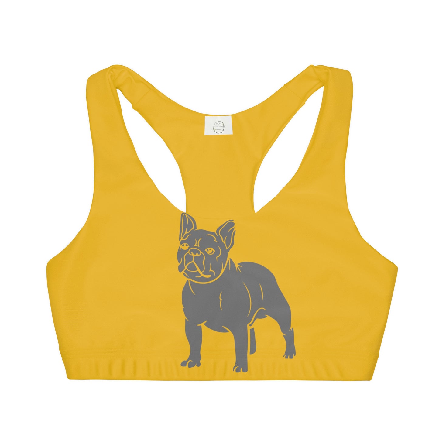 Frenchie Yellow Girls' Double Lined Seamless Sports Bra