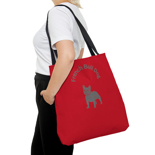 Frenchie Red AOP Tote Bag | BKLA | Shoes & Accessories | shoes, hats, phone covers, tote bags, clutch bags