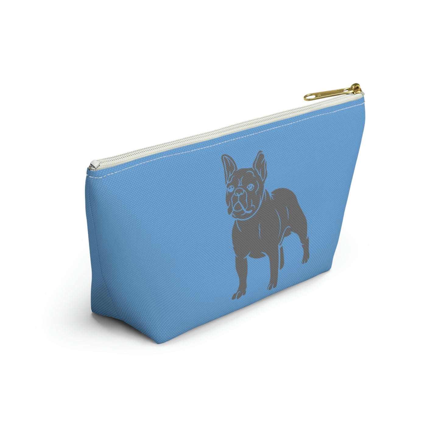Frenchie Blue Black Accessory Pouch With T-bottom | BKLA | shoes & accessories | backpack, hat, phone cover, tote bags, clutch bags