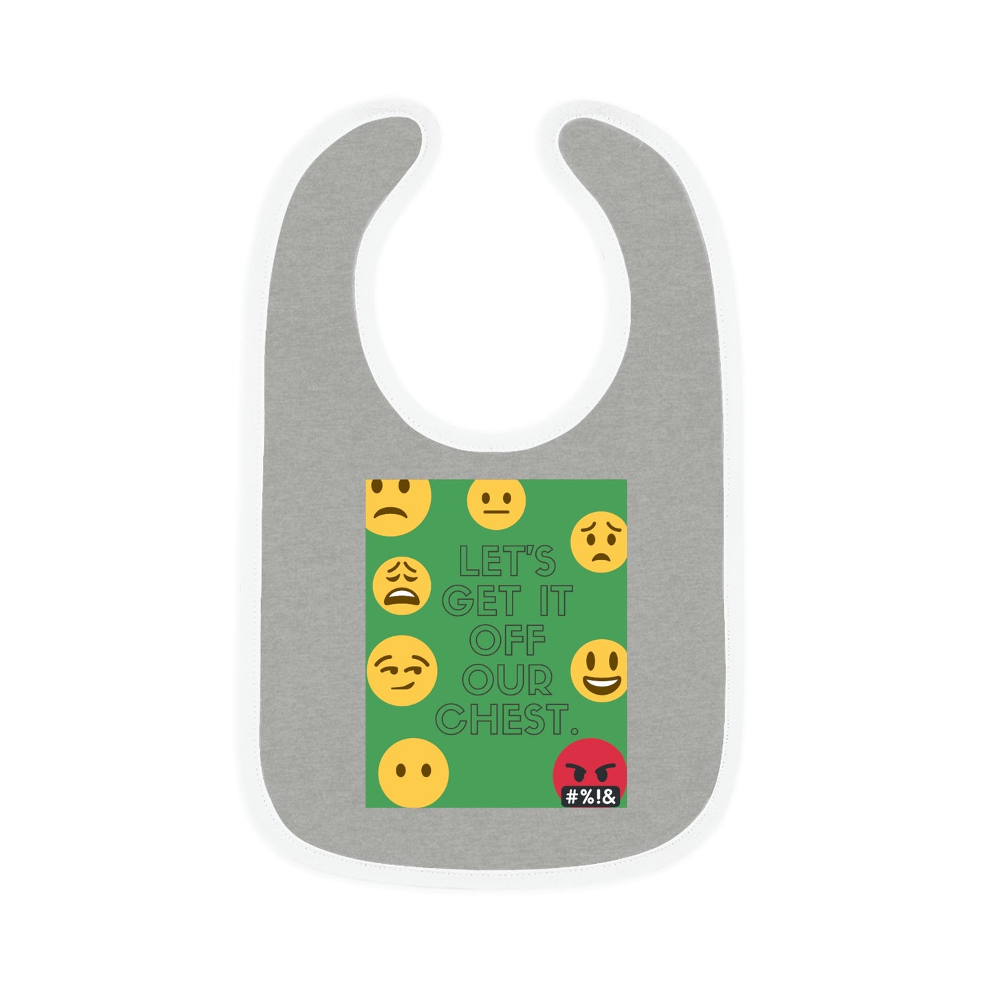 Emoji-tional Baby Contrast Trim Jersey Bib