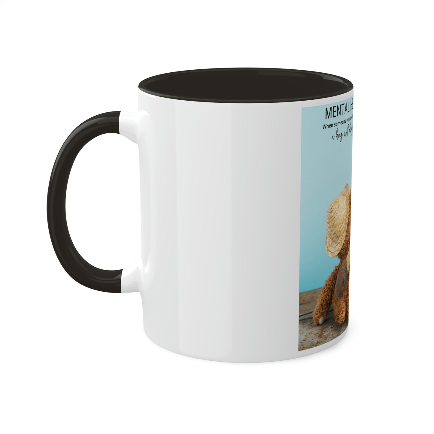 Give A Hug Mental Health Awareness -Two Tone Coffee Mug, 11oz