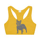 Frenchie Yellow Girls' Double Lined Seamless Sports Bra