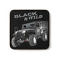 Black & Wild Hardboard Back Coaster | BKLA | Shoes & Accessories | shoes, hats, phone covers, tote bags, clutch bags