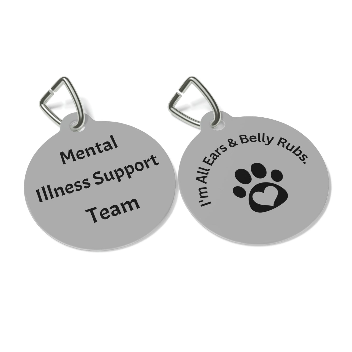 Mental Health Support Gray Pet Tag