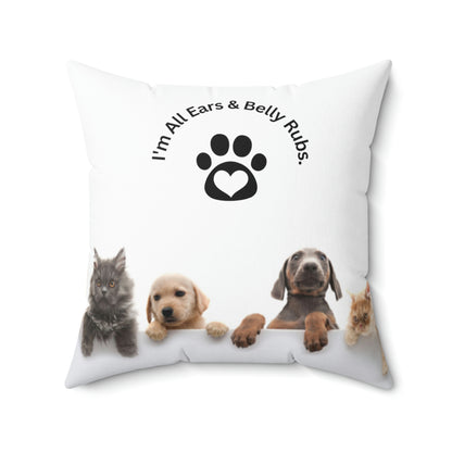 Animal Love Spun Polyester Square Pillow