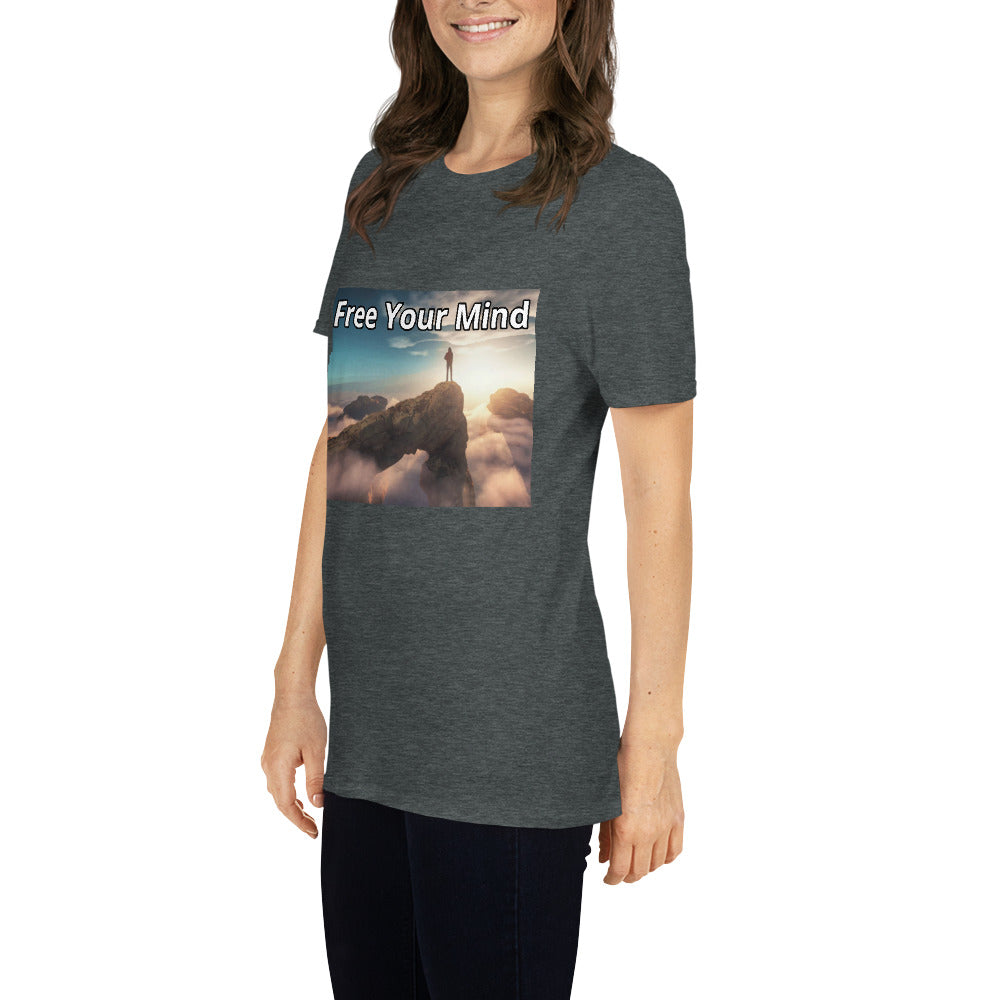 Free Your Mind Short Sleeve Unisex T-Shirt Dark Heather | BKLA | Shirts & Tops | Tshirt, crop top, tee, sleeve tee, tank top, cotton tee