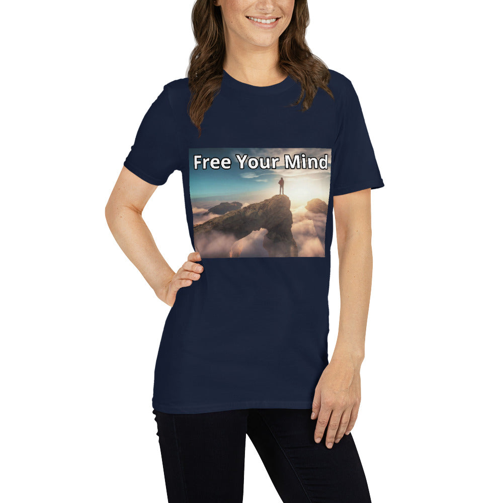 Free Your Mind Short Sleeve Unisex T-Shirt Navy | BKLA | Shirts & Tops | Tshirt, crop top, tee, sleeve tee, tank top, cotton tee