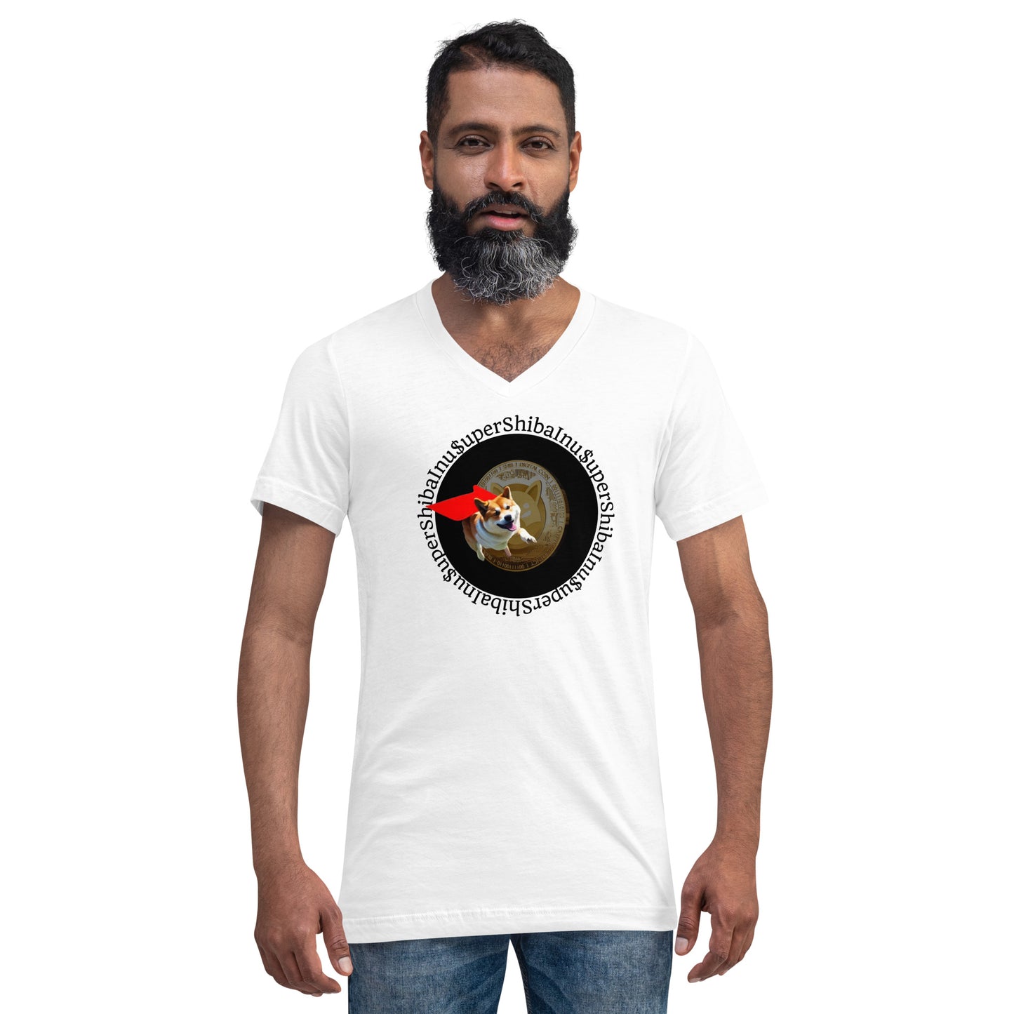 Super Shiba Inu Unisex Short Sleeve V-Neck T-Shirt | BKLA | Shirts & Tops | Tshirt, crop top, tee, sleeve tee, tank top, cotton tee